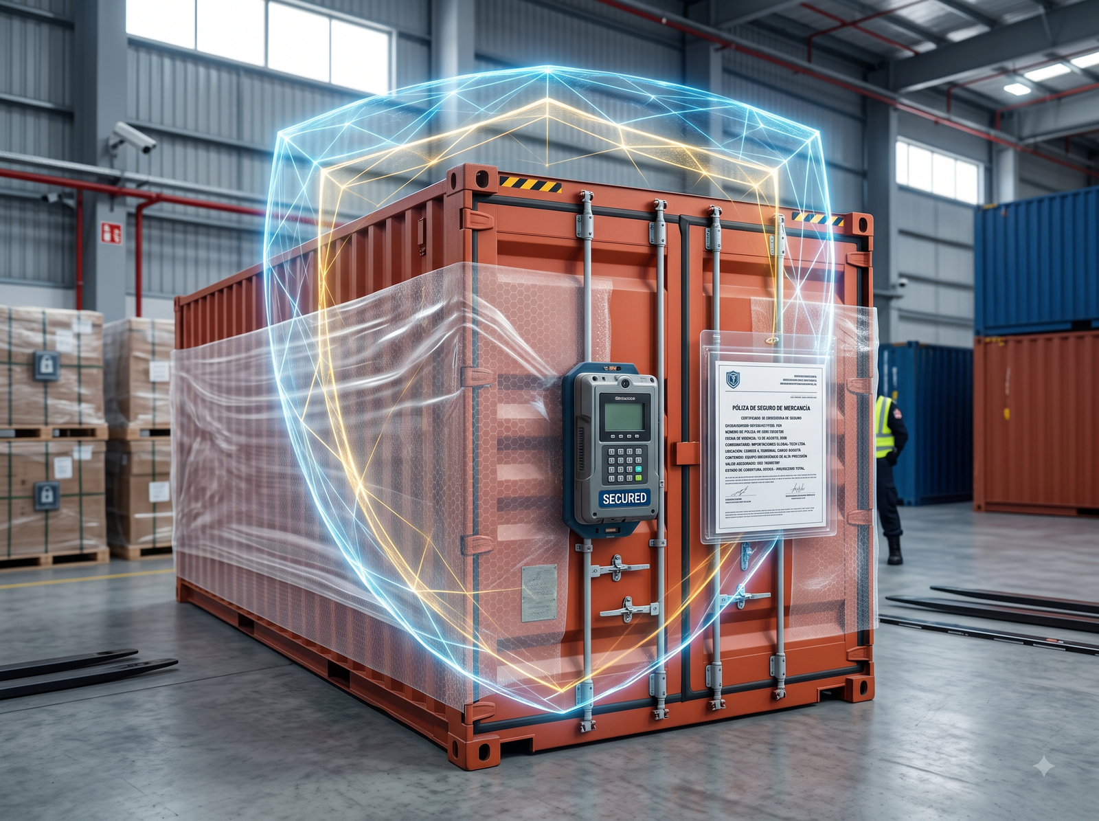 Contenedor protegido — seguro de carga de Connecta Global Logistics
